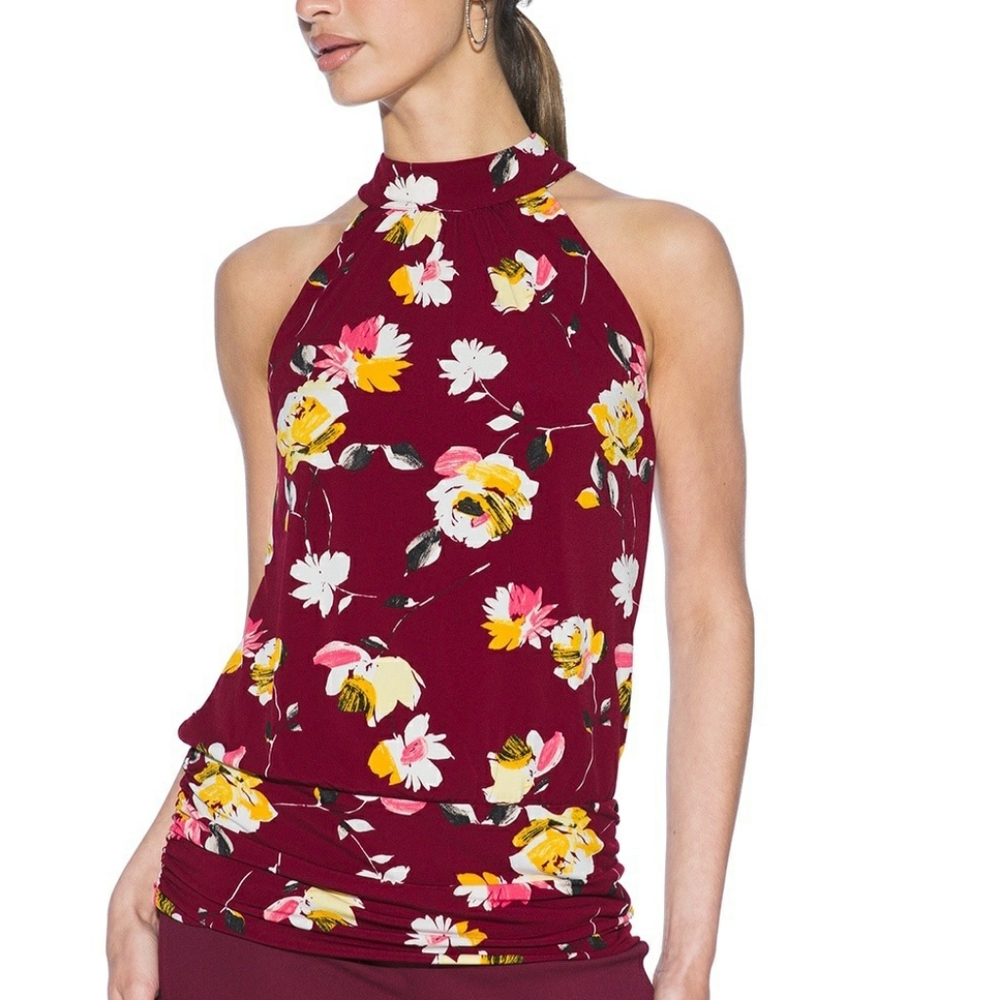 BUY 2 GET 1 FREE WHBM Halter Mock Neck Halter Top - Picture 1 of 6
